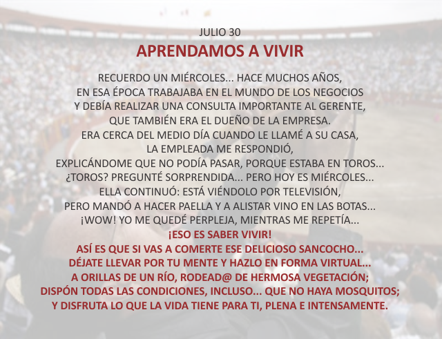 Aprendamos a vivir
